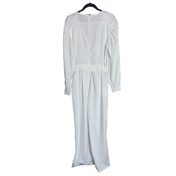 NWT Reiss Elsa Long Sleeve Wide Leg Jumpsuit White size 10 Bridal Wedding - Picture 3 of 12